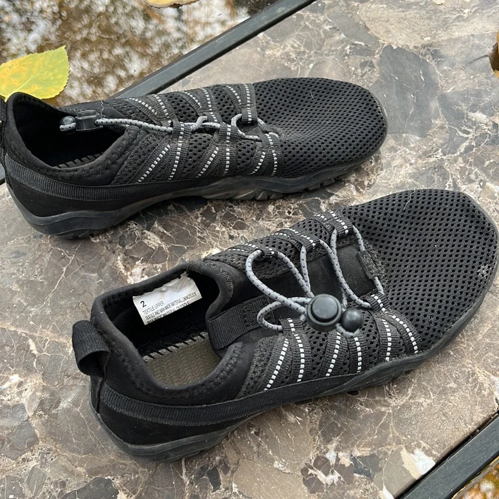 Youth black water shoe- mesh swim sandal/ water sneaker- youth 2
